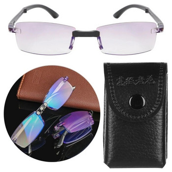 Ανδρικά γυαλιά ανάγνωσης Γυαλιά αντι-μπλε φωτός Πτυσσόμενα γυαλιά ανάγνωσης με θήκη Μαύρα γυαλιά unisex HD