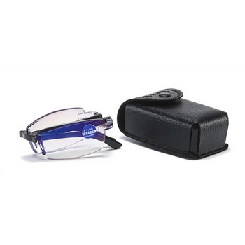 Мъжки очила за четене Анти-синя светлина Очила Сгъваеми очила за четене с калъф Черни HD унисекс прозрачни очила