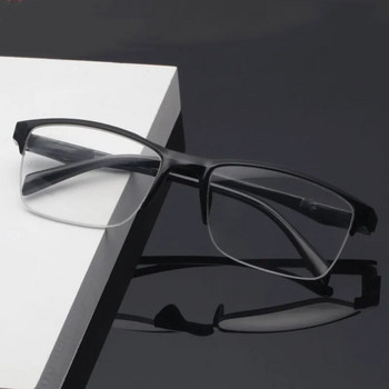 Квадратни очила за четене Свръхлеки очила с пресбиопия с половин рамка Мъже Жени +0,25 0,5 0,75 1 1,25 1,5 1,75 2 2,25 2,5 2,75 3,0