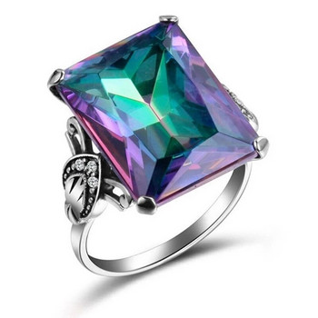 Нов дизайн Дамски пръстен Циркон Цветни кубични партита Сватбени талисмани Модни бижута за булчински подарък приятелка