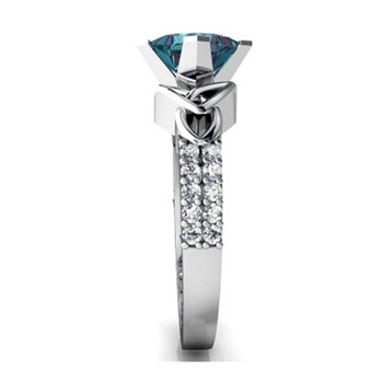 Луксозен дамски пръстен Пръстен с цветен дъгов камък за жени Модни сватбени годежни ленти Момиче Класически аксесоари за бижута