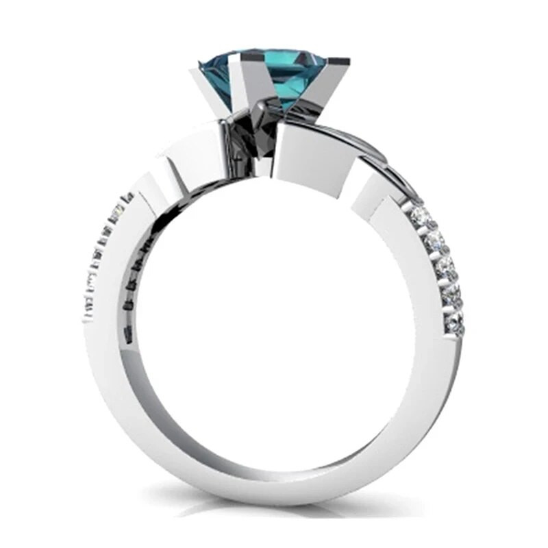 Prabangus Moteriškas Žiedas Spalvingas Vaivorykštės Akmens Žiedas Moterims Madingi Vestuviniai Sužadėtuvių Juostai Merginoms Klasikiniai papuošalai Priedai