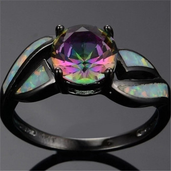 Нов моден дамски пръстен Цветни кристални пръстени Класически брачни ленти Годежен подарък за Свети Валентин за дамски аксесоари