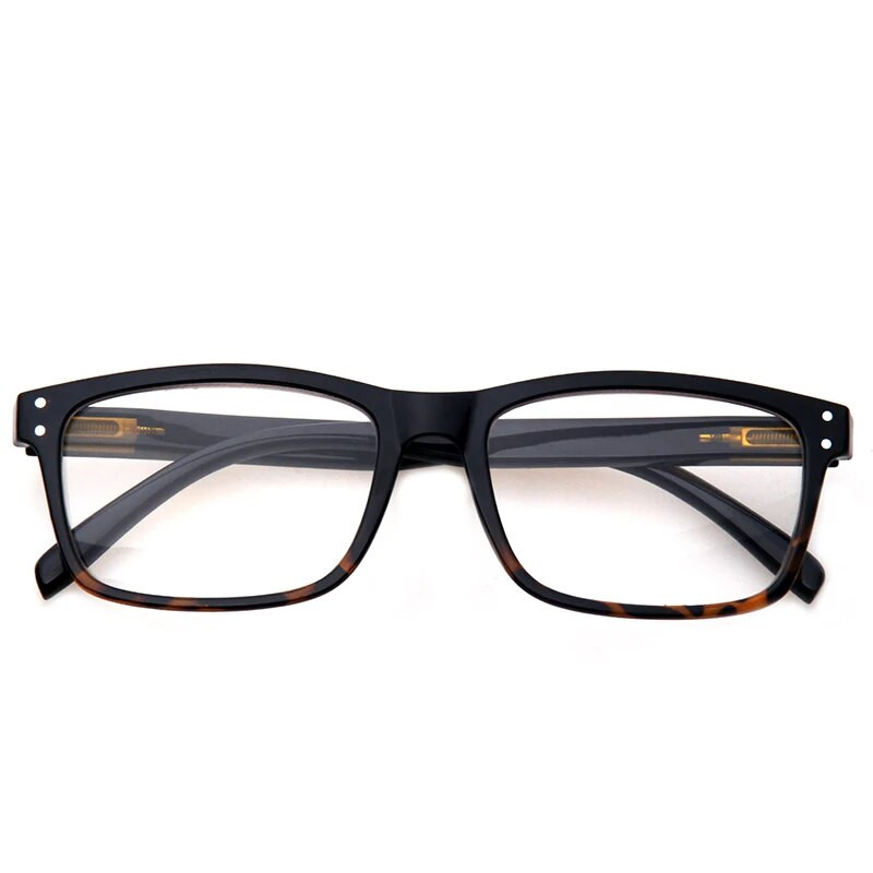 Henotin Lasīšanas brilles vīriešiem un sievietēm Retro Spring Hinge taisnstūra rāmji Kvalitatīvas brilles ietver saules lasītājus
