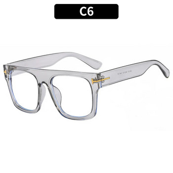 Голяма рамка Т-образна анти синя светлина очила с плоски лещи жени мъже 2023 г. Висококачествен актуален продукт Tom марка Компютърни очила