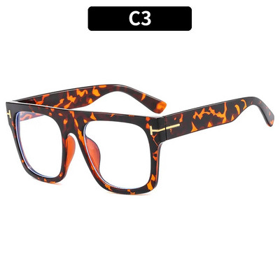 Liels rāmis T-veida pretzilas gaismas plakano lēcu brilles sievietēm vīriešiem 2023 Augstas kvalitātes trendings produkts tom zīmols Datorbrilles