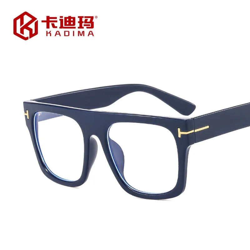 Liels rāmis T-veida pretzilas gaismas plakano lēcu brilles sievietēm vīriešiem 2023 Augstas kvalitātes trendings produkts tom zīmols Datorbrilles