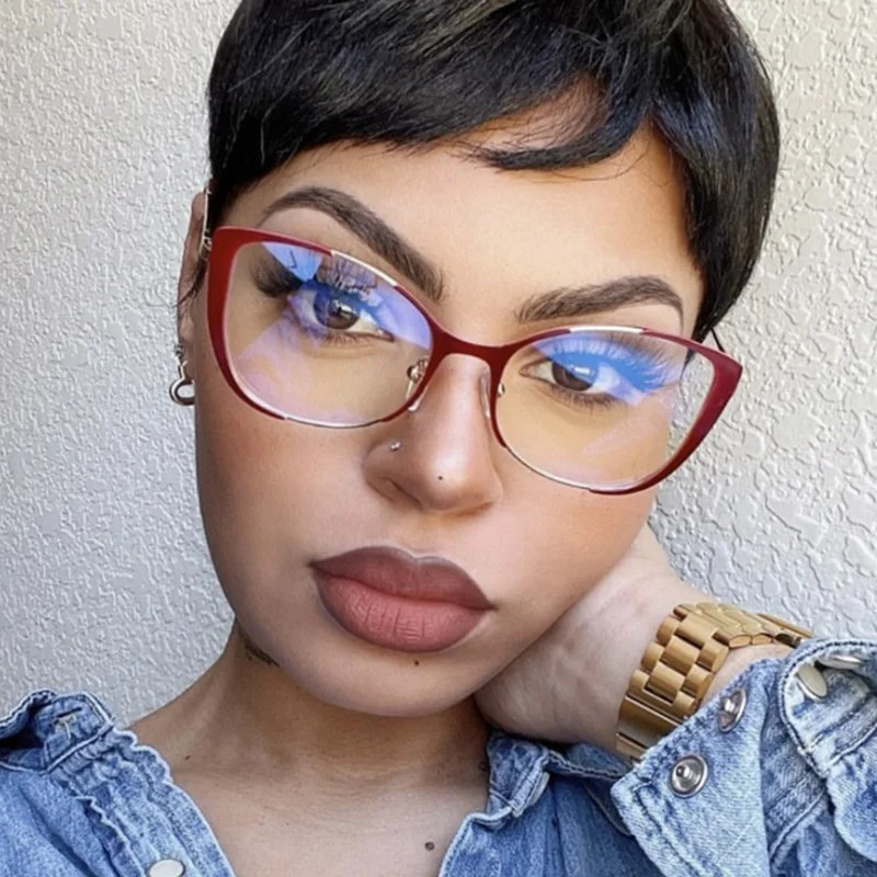 Ochelari de vedere cu ochi de pisică Riangular Ochelari cu lentile clare Femei Miopie Tocilar Ochelari Grad -0,5 -1,0 -2,0 -3,0 -4,0 până la -6,0