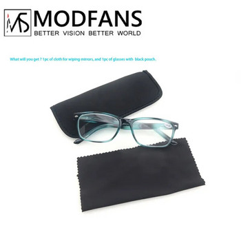 MODFANS Очила за четене Мъже Жени, Четци за очила, Квадратна рамка с мастило, Удобно носене, Нечупливи, с тънък нит