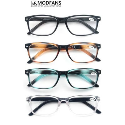 MODFANS Reading Glasses Men Women,Eyeglasses Readers,Square Ink Design Frame,Comfortable Wear,Unbreakable,with Sliver Rivet