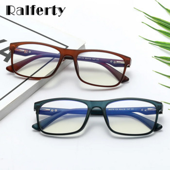 Ralferty TR90 Квадратна рамка за очила за мъже Очила против синя светлина Жени Оптична рамка с 0 диоптрични градуса Мъжка рамка за очила