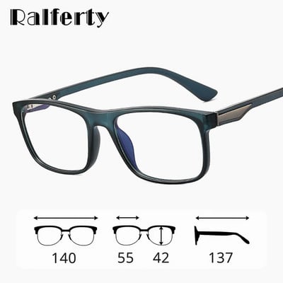 Ralferty TR90 Square Eyeglasses Frame For Men Anti Blue Light Glasses Women 0 Dioptric Degree Optical Frame Male Spectacle Frame