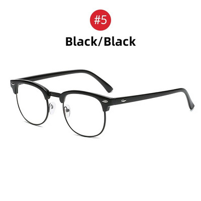 Klasiskas daļēji bezmalas pretzilas gaismas bloķējošas brilles vīriešiem kvadrātveida staru filtru briļļu ietvari Dators sievietēm aizsargbrilles