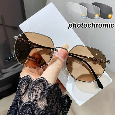 Finished Photochromic Myopia Glasses Fashion Trend Color Changing Short Sight Eyeglasses Optical Prescription Eyewear Diopter
