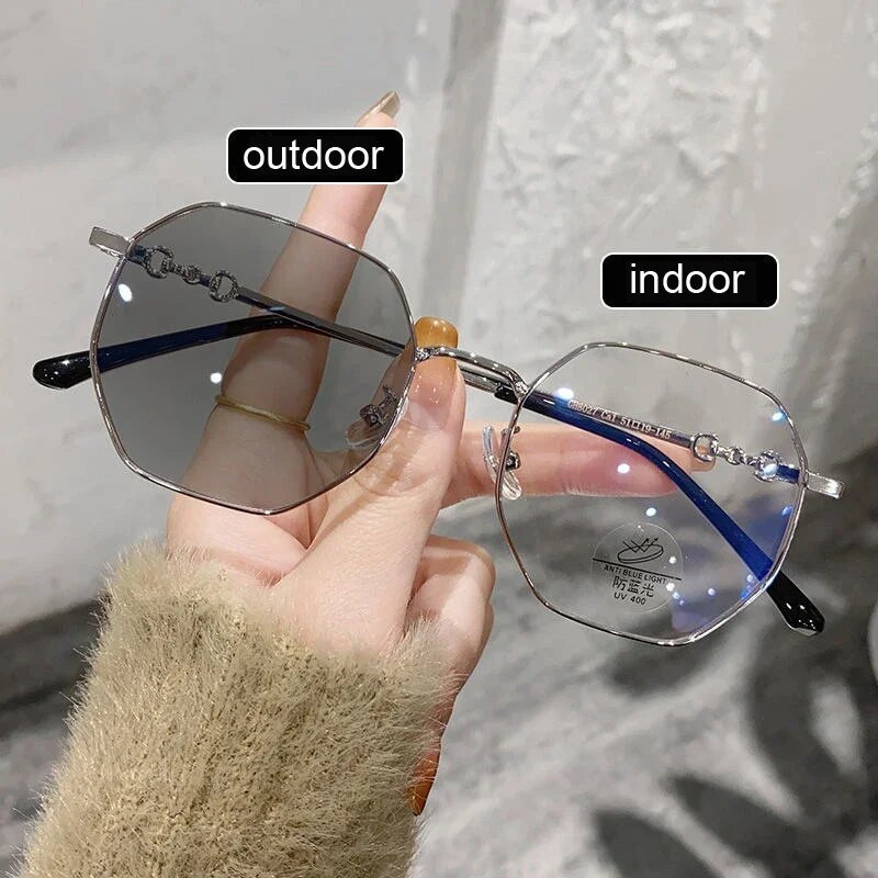 Užbaigti fotochrominiai trumparegystės akiniai mados tendencijos, keičiančios spalvą trumpo matymo akiniai Optiniai receptiniai akiniai Dioptrija