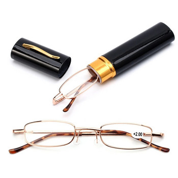 Унисекс мини преносими очила за четене с метална рамка с метална кутия Hot Slim Eyeglasses Vision Care Reader Spectacles +1.0 to 4.0