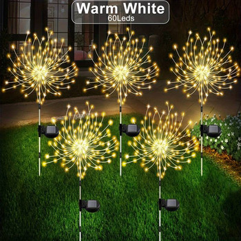 Solar LED Firework Fairy Lights Εξωτερική Αδιάβροχη Διακόσμηση Κήπου Lawn Pathway Solar Lamp