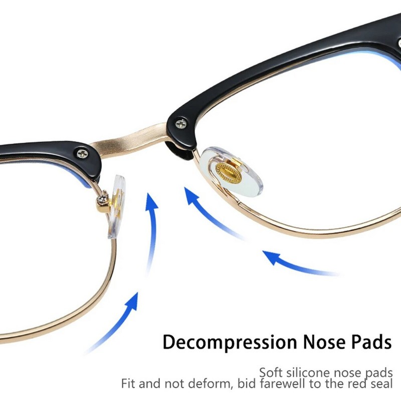 Daļēji bezmalas fotohromas brilles vīriešiem pret zilu gaismu bloķējošas krāsas mainošas brilles datoru brilles Retro sieviešu brilles