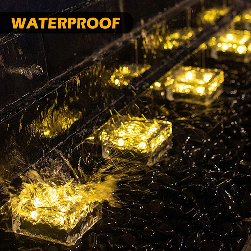 4vnt saulės šviesos diodų šviestuvai lauko vejos lempa saulės plytų šviesa krištolinė saulės šviesa kraštovaizdžio takas sodo dekoras saulės sodo šviestuvai