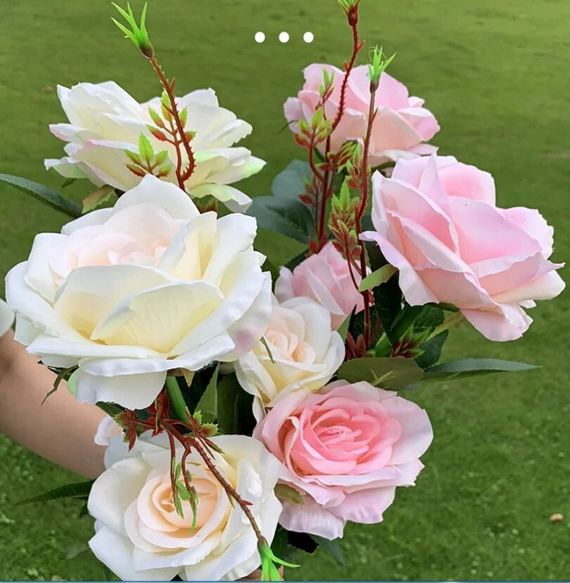 7 galvutės LED saulės modeliavimo rožių lelijos Gėlės LED šviesa sodo kiemo vejos nakties lempa kraštovaizdžio sodas namų dekoravimas gėlės