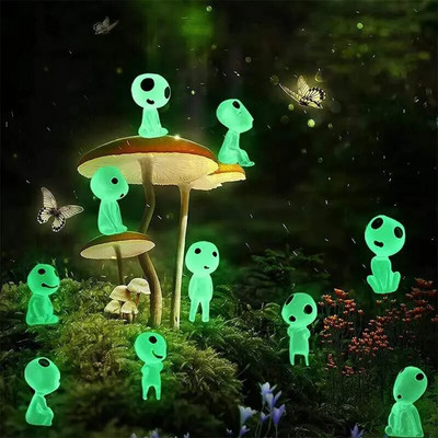 10 τμχ Micro Landscape Figure Luminous Tree Elves Spirits Glowing in Dark Flower σε γλάστρα Άγαλμα κήπου σε γλάστρα Αξεσουάρ διακόσμησης