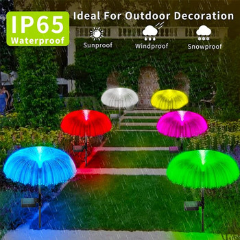 Слънчеви LED светлини Външна водоустойчива слънчева енергия Медуза Градинска декорация на морава Пътека Лампа 7 променящи се цвята