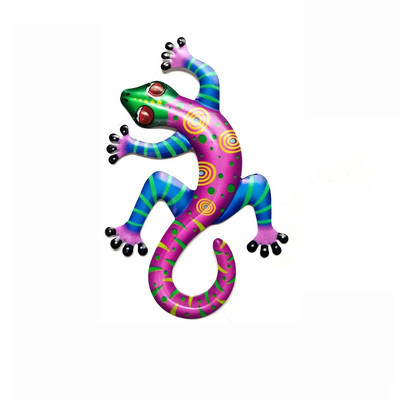 Dzelzs gekons sienas mākslas rotājumi mājas sienu dekorēšana simulācija reālistiska metāla kolibri ķirzakas skulptūras dārza statuja