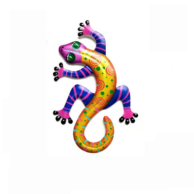 Dzelzs gekons sienas mākslas rotājumi mājas sienu dekorēšana simulācija reālistiska metāla kolibri ķirzakas skulptūras dārza statuja