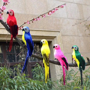 6 Χρώματα 25cm Προσομοίωση Παπαγάλοι Πουλιά Τεχνητοί παπαγάλοι Σπίτι Κήπος Διακόσμηση αυλής