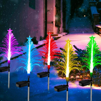 Ηλιακά χριστουγεννιάτικα φώτα μονοπατιού LED εξωτερικού χώρου Αδιάβροχο Χριστουγεννιάτικο ντεκόρ αυλής κήπου Αίθριο γκαζόν Φώτα πασσάλων
