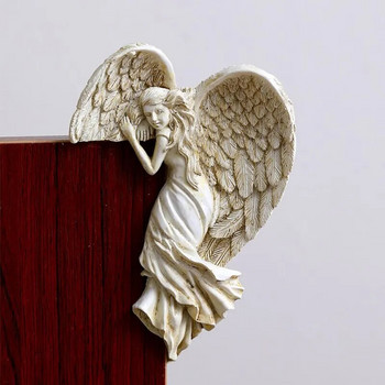 1PC Redeem Left/Right Wings Angel Pure White Pendant Διακοσμητικό πλαίσιο πόρτας Ρητίνη Δώστε ζωή στην πόρτα σας