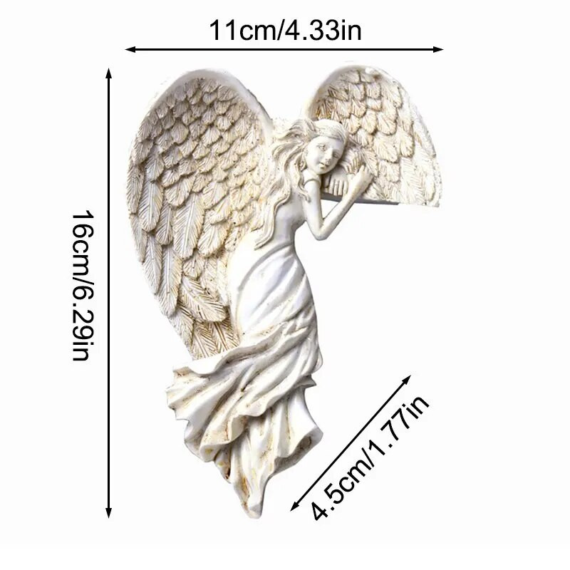 1 db Váltsd be a bal/jobb oldali Angel Wings tiszta fehér medál díszítő ajtókeret díszítő gyanta kelt életet az ajtóban