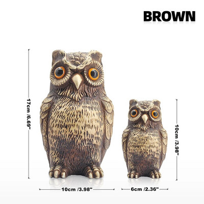 Dekoratīvā pūce Reālistisks dzīvnieku Putnubiedēkļa dekors Zālāju dārza Miniatūras Figūriņas Mājai un dārzam Statuju dekorēšanas piederumi