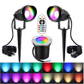 Nemokamas pristatymas IP65 lauko LED palaidotas taškinis šviestuvas RGBW smaigalys prožektorius 12V 110V 220V kalėdinė lemputė sodo apšvietimui