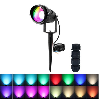 Nemokamas pristatymas IP65 lauko LED palaidotas taškinis šviestuvas RGBW smaigalys prožektorius 12V 110V 220V kalėdinė lemputė sodo apšvietimui