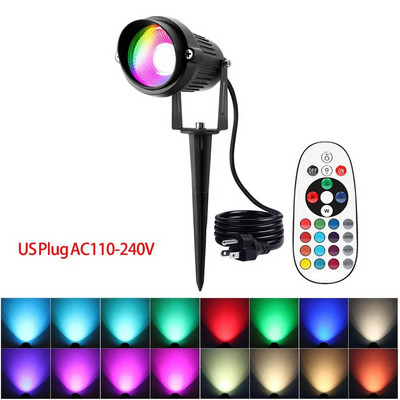 Nemokamas pristatymas IP65 lauko LED palaidotas taškinis šviestuvas RGBW smaigalys prožektorius 12V 110V 220V kalėdinė lemputė sodo apšvietimui