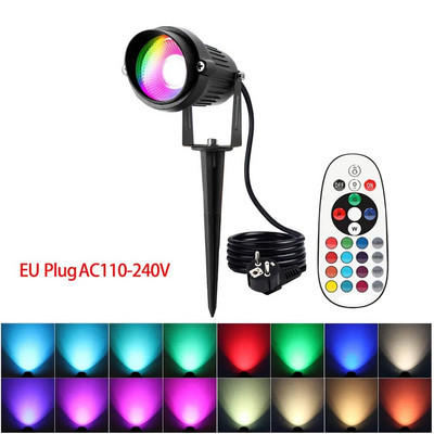 Nemokamas pristatymas IP65 lauko LED palaidotas taškinis šviestuvas RGBW smaigalys prožektorius 12V 110V 220V kalėdinė lemputė sodo apšvietimui