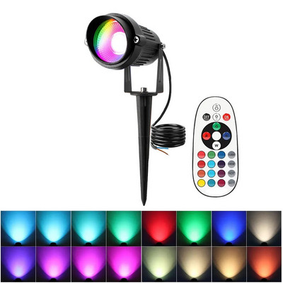 Nemokamas pristatymas IP65 lauko LED palaidotas taškinis šviestuvas RGBW smaigalys prožektorius 12V 110V 220V kalėdinė lemputė sodo apšvietimui