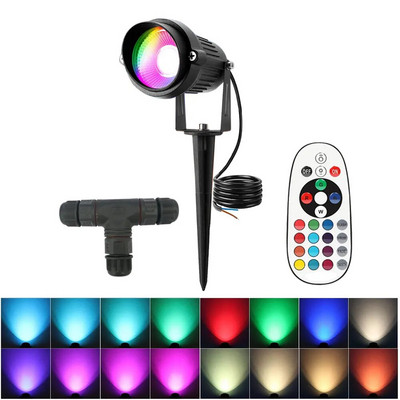 Nemokamas pristatymas IP65 lauko LED palaidotas taškinis šviestuvas RGBW smaigalys prožektorius 12V 110V 220V kalėdinė lemputė sodo apšvietimui