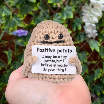 Positive Energy Potato Hug Pocket Hug Mini Χειροποίητο βελούδινο πλεκτό μάλλινη κούκλα πατάτα Αστεία Χριστουγεννιάτικα δώρο Διακοσμήσεις δωματίου