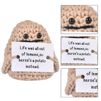 Positive Energy Potato Hug Pocket Hug Mini Χειροποίητο βελούδινο πλεκτό μάλλινη κούκλα πατάτα Αστεία Χριστουγεννιάτικα δώρο Διακοσμήσεις δωματίου