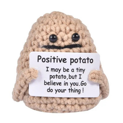 Positive Energy Potato Hug Pocket Hug Mini Χειροποίητο βελούδινο πλεκτό μάλλινη κούκλα πατάτα Αστεία Χριστουγεννιάτικα δώρο Διακοσμήσεις δωματίου