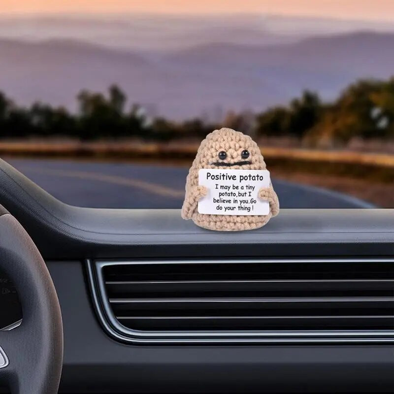 Teigiamos energijos bulvių apkabinimas Kišeninis apkabinimas Mini rankų darbo pliušinis mezgimas Vilna bulvinė lėlė Juokingi Kalėdų dovanų kambario papuošimai