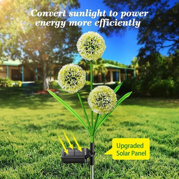 ORANGEFISH 1/3 Head Dandelion Flower Solar Led Light Λάμπες γκαζόν εξωτερικού χώρου κήπου για Garden Street Lawn Stakes Fairy Lamps Yard