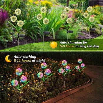 ORANGEFISH 1/3 Head Dandelion Flower Solar Led Light Λάμπες γκαζόν εξωτερικού χώρου κήπου για Garden Street Lawn Stakes Fairy Lamps Yard