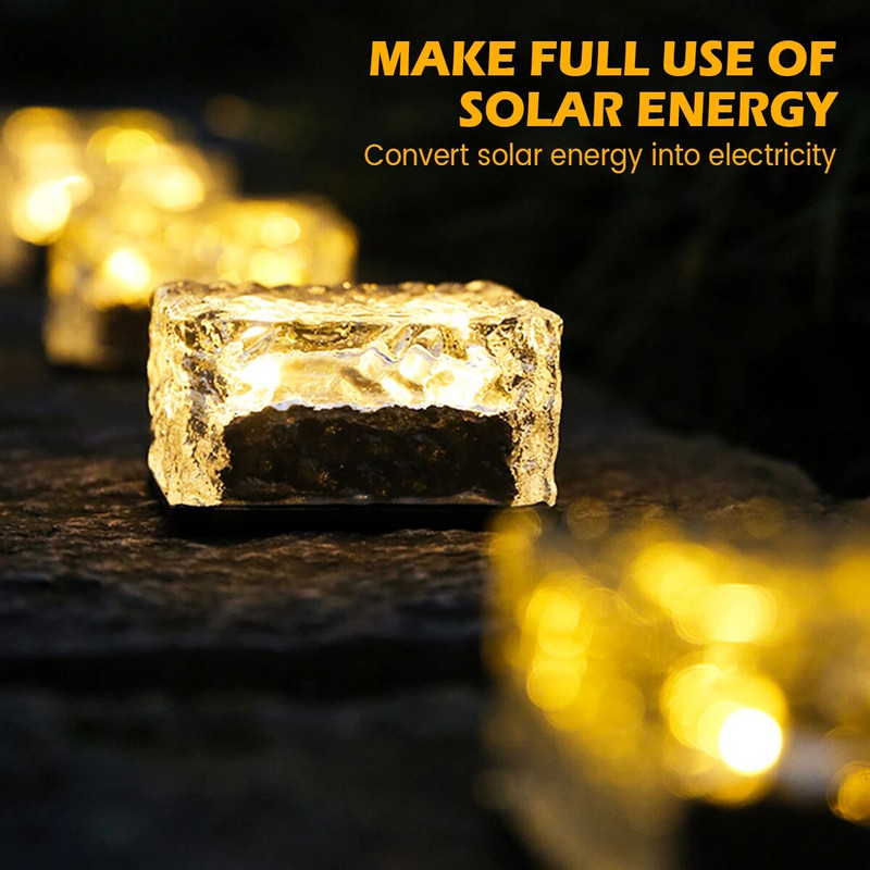 4gab Ice Cube saules gaismas āra zāliena lampa LED saules ķieģeļu gaismas ūdensnecaurlaidīga kāpņu lampa pagalma ainavu dārza dekorēšanai