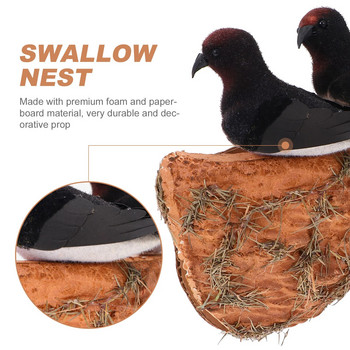 Προσομοίωση Swallow Nest Εξωτερική διακόσμηση Swallow Bird House Crafts Bird Wall Foam Garden Bird House