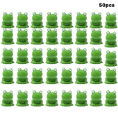 50 gab Mini vardes dārza dekors Zaļās vardes figūriņas Miniatūras mājas dekors Sīkas plastmasas vardes Pasaku dārza dekors