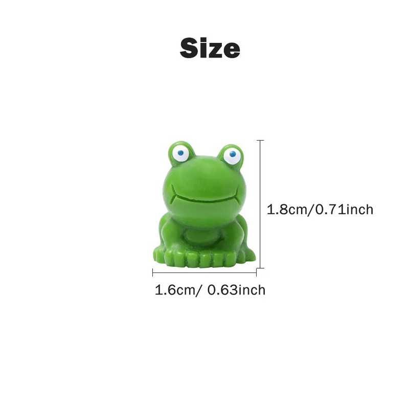 50 gab Mini vardes dārza dekors Zaļās vardes figūriņas Miniatūras mājas dekors Sīkas plastmasas vardes Pasaku dārza dekors