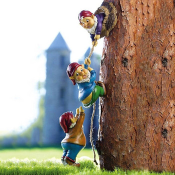 Ρητίνη Αναρρίχηση Gnome Sculpture Νάνος Τέχνης Άγαλμα Τοπίο γκαζόν ειδώλιο για δώρο Εξωτερικό μπαλκόνι Βεράντα Αίθριο αυλή Διακόσμηση κήπου